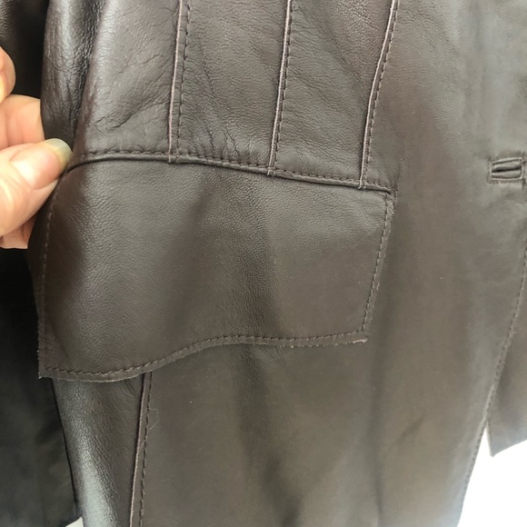 Kasper 100% Genuine Leather brown Jacket with two pockets - Picture 5 of 12